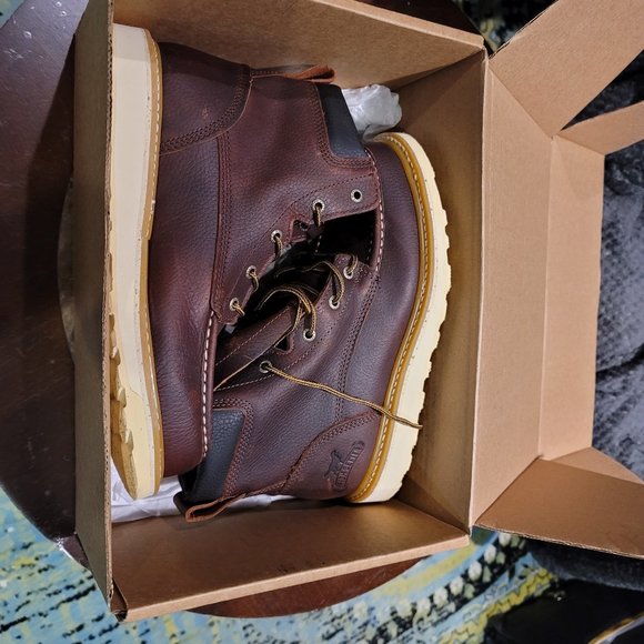 Men's Brown Wing Irish Setter High Top Ankle Boots Flat New Shoes - Picture 3 of 6